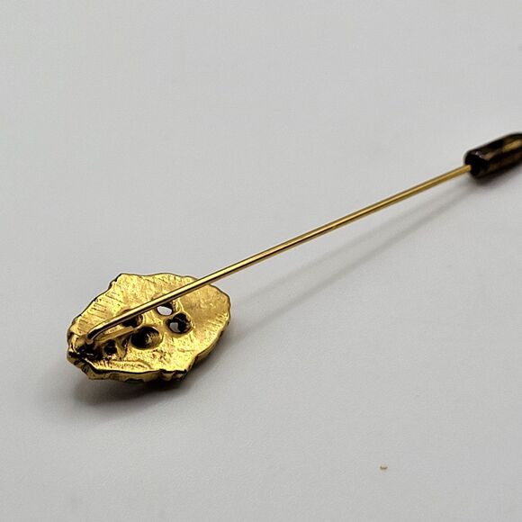 Antique Gold Plated Garnet Hat Pin 2.5in - Picture 3 of 3